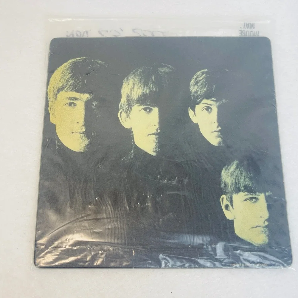Apple Corps The Beatles Mouse Pad Black Yellow 1996 Band Graphic Like New